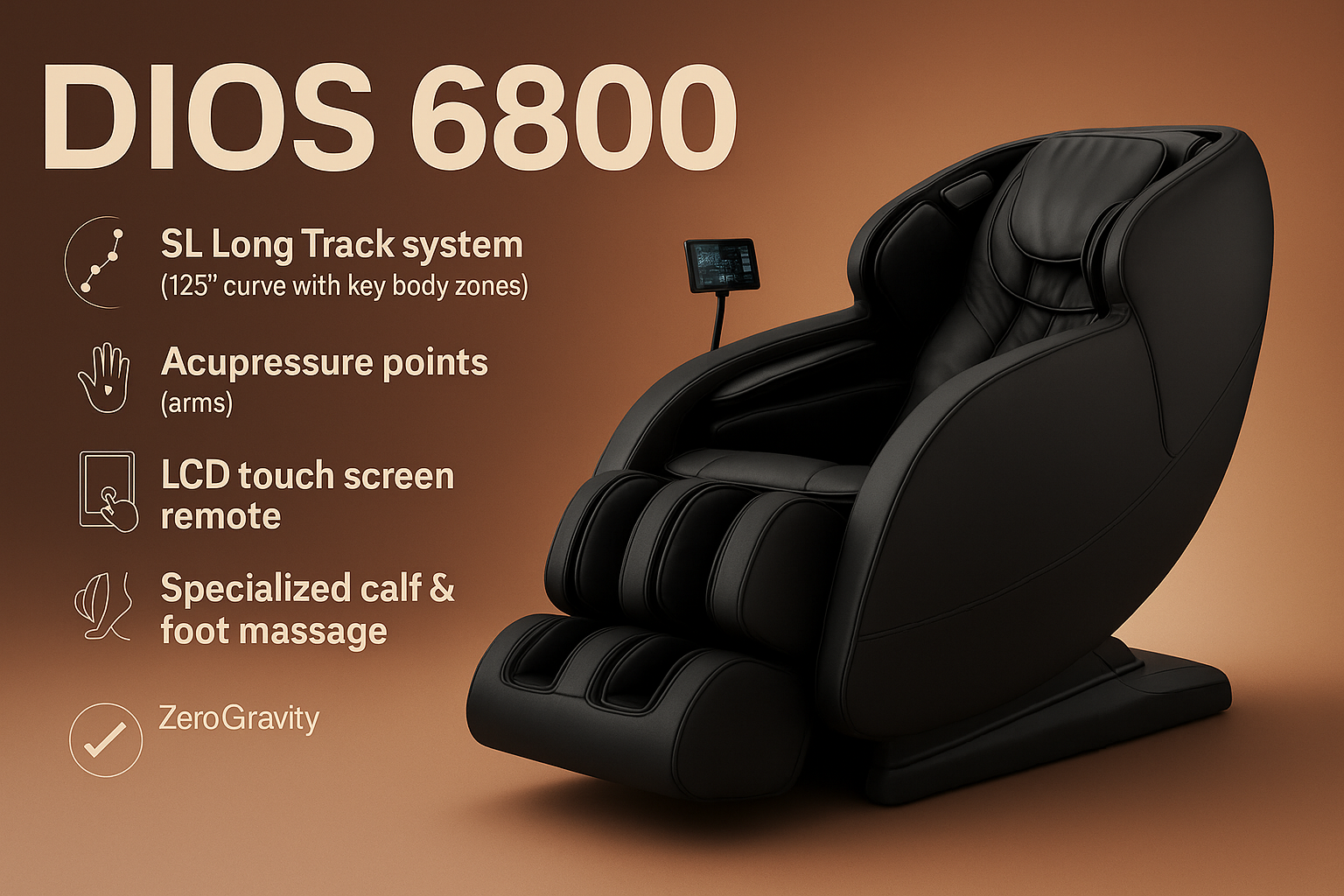Dios 6800 Premium Massage Chair with Advanced Features