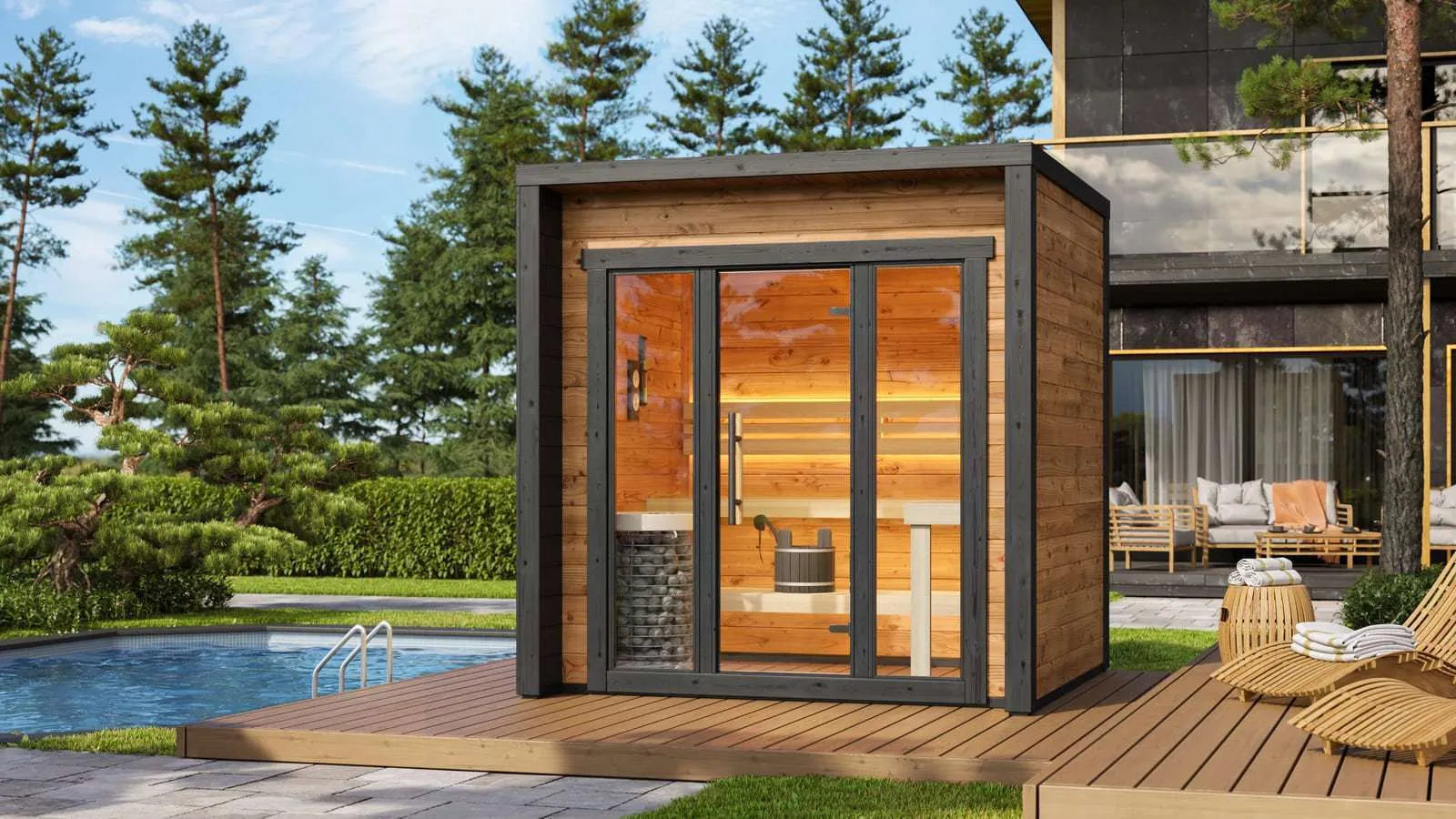 Compact Thermowood Cube Sauna Kit Cubo XS