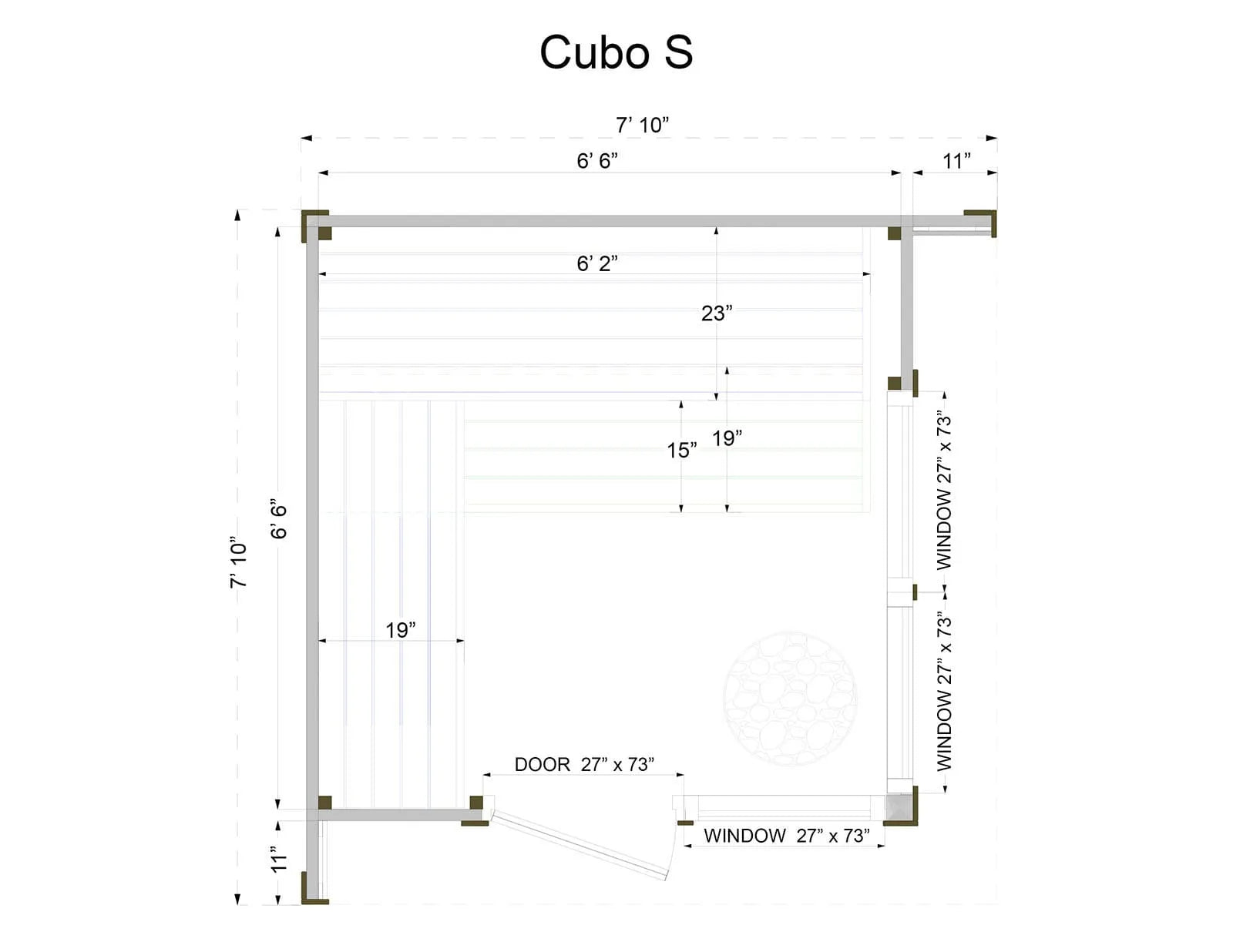 4-6 Person Thermowood Cube Outdoor Sauna Kit Cubo S