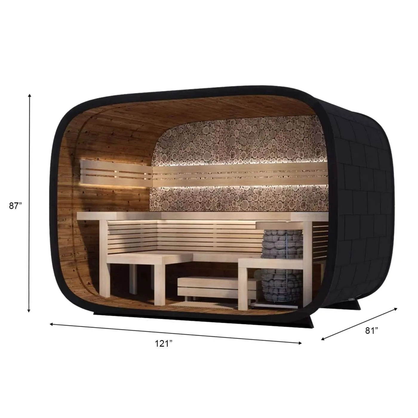 Thermowood Round Cube Relax Outdoor Sauna