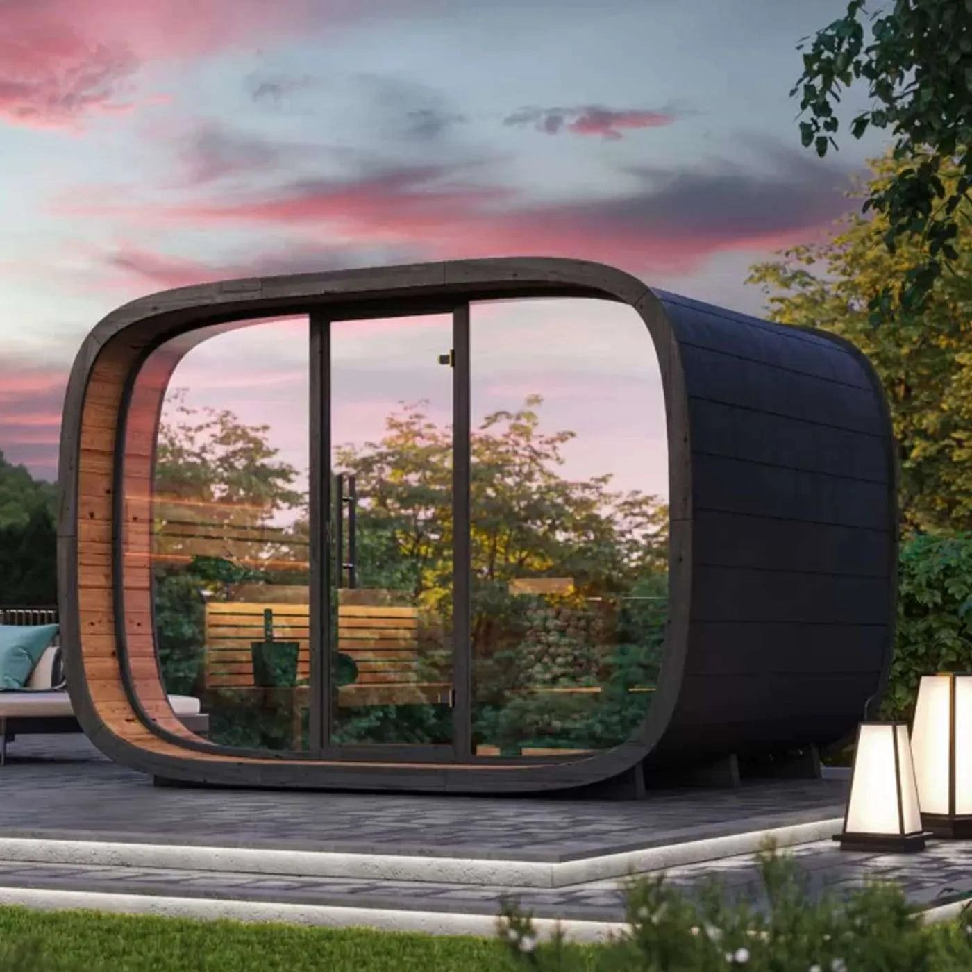 Thermowood Round Cube Outdoor Sauna Single 2.6